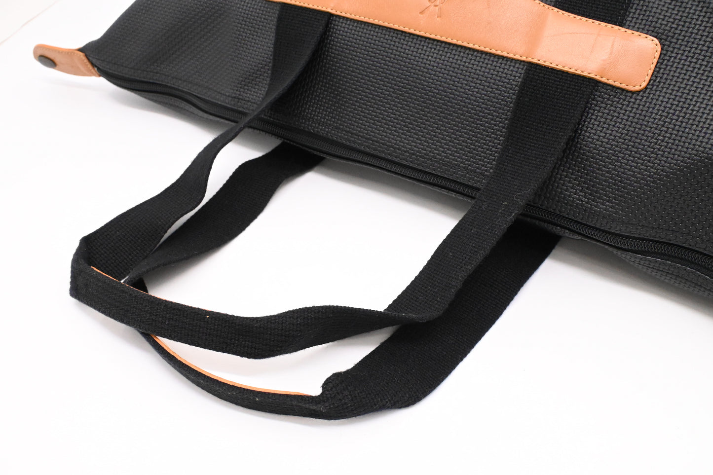 YSL Saint Laurent Large Tote in Black Coated Canvas