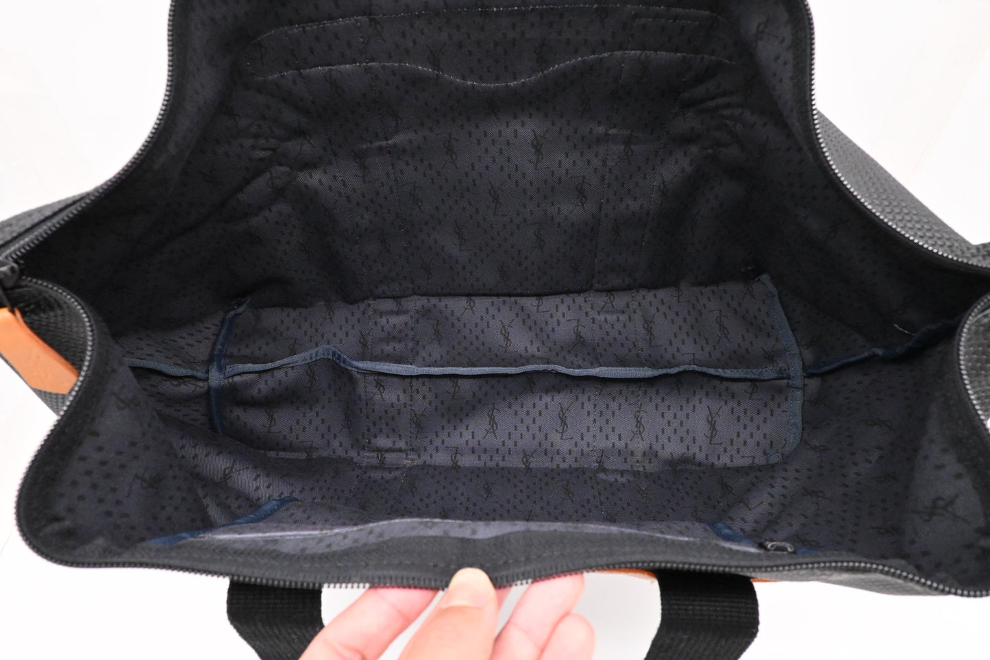 YSL Saint Laurent Large Tote in Black Coated Canvas