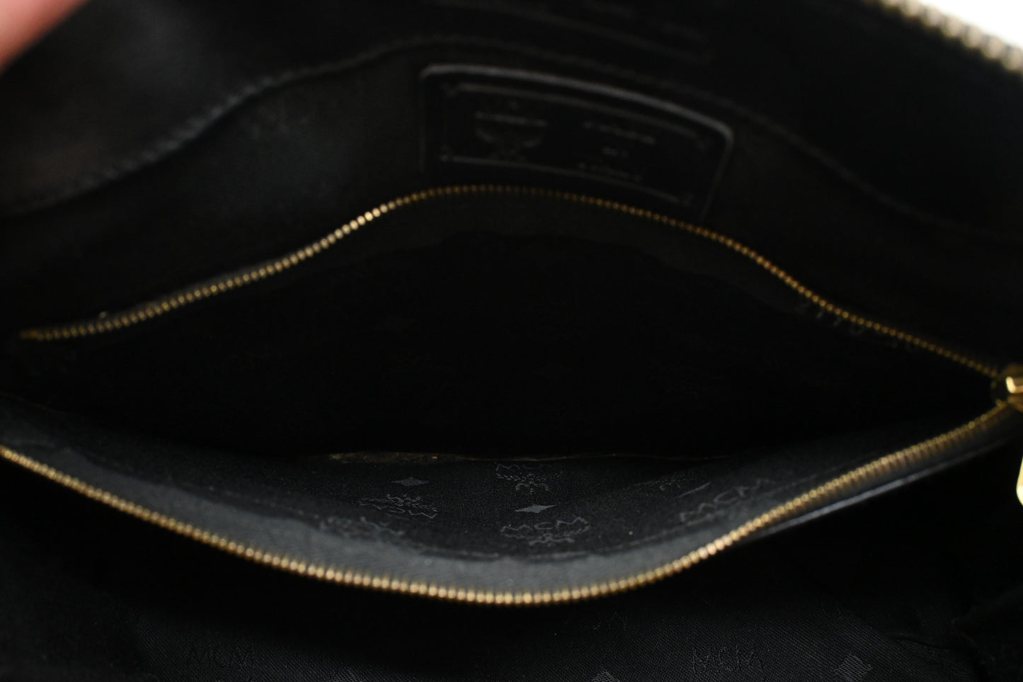 MCM 2way Boston Bag in Black Coated Canvas