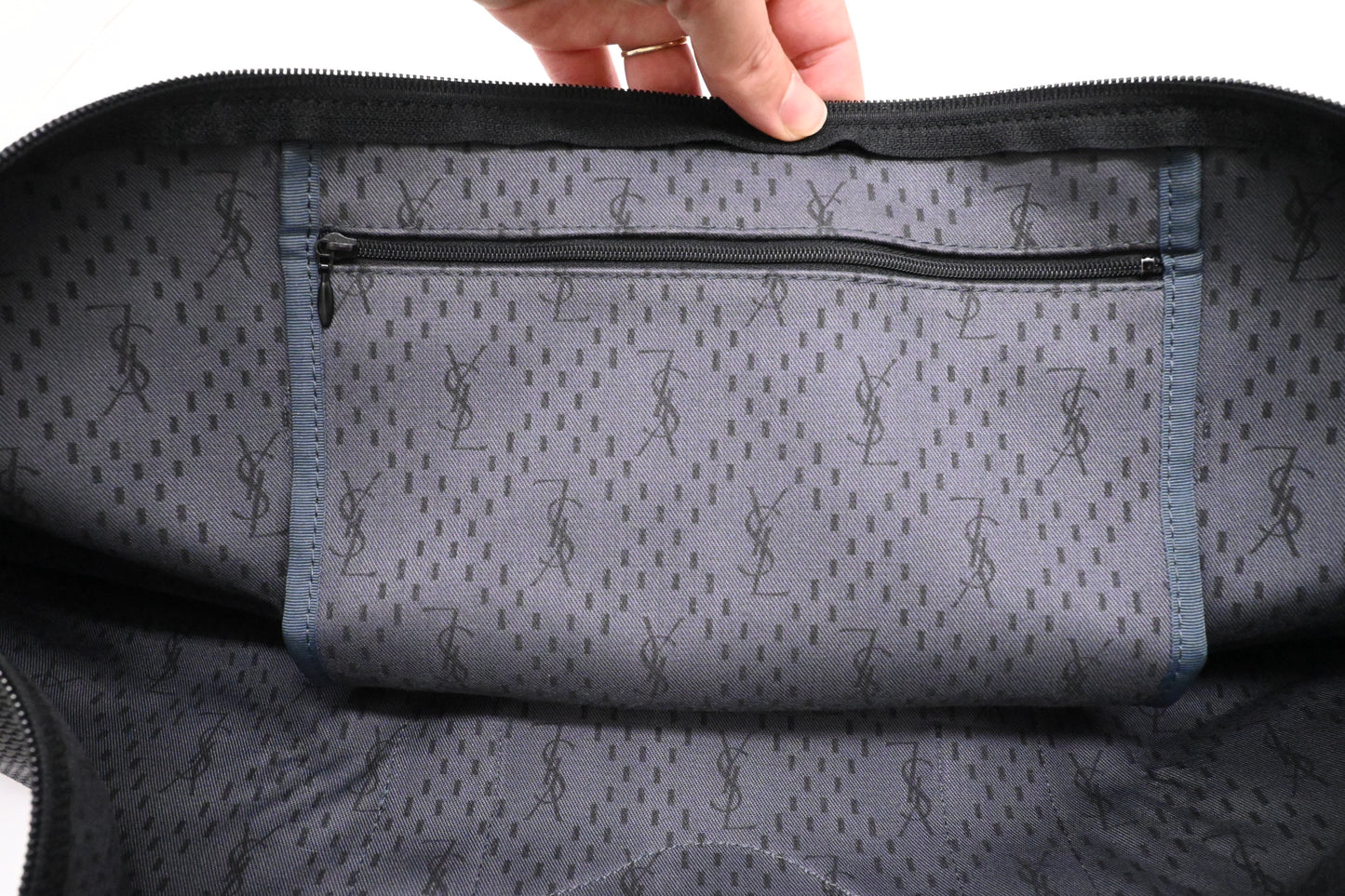 YSL Saint Laurent Large Tote in Black Coated Canvas