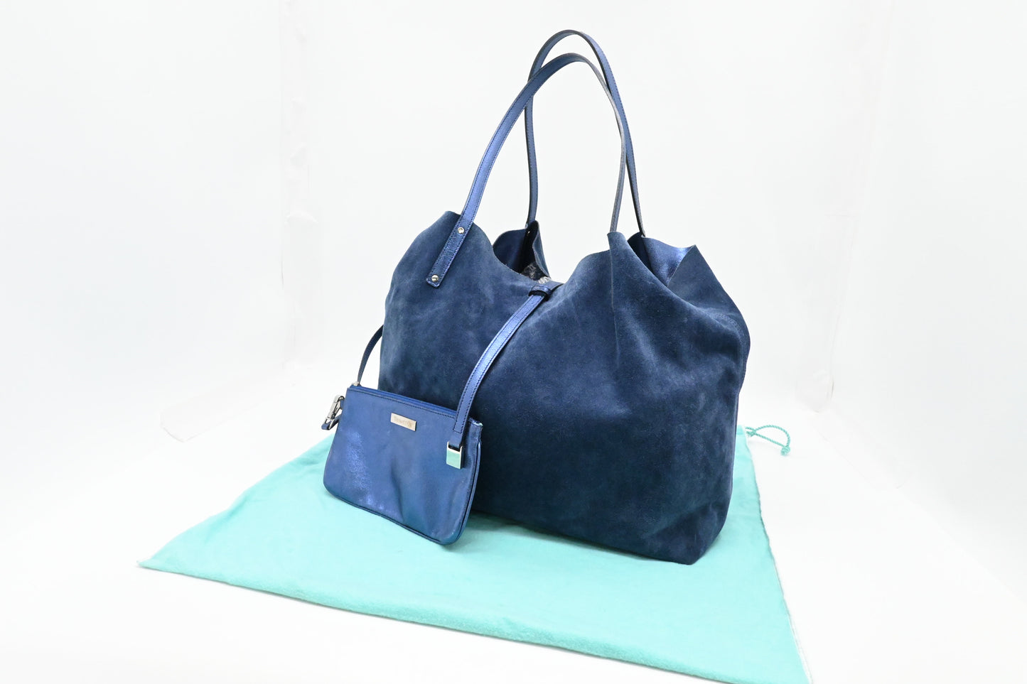Tiffany & Co. Large Reversible Tote in Navy Blue Leather