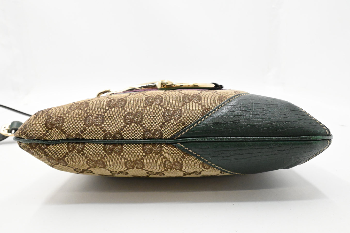 Gucci Horsebit Crossbody in GG Canvas and Green Leather