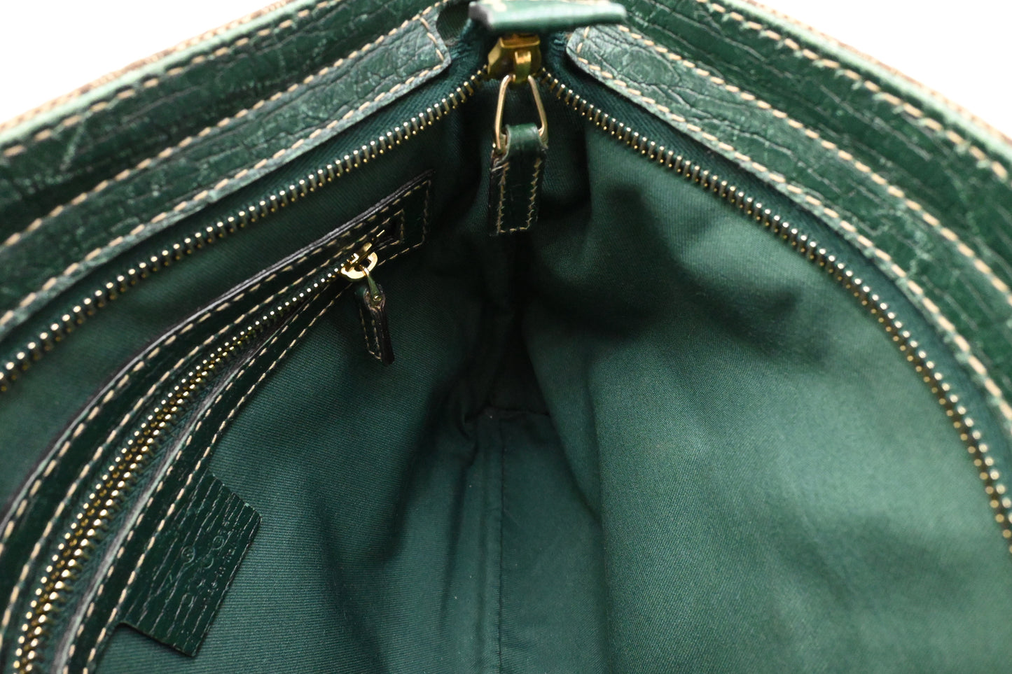 Gucci Horsebit Crossbody in GG Canvas and Green Leather
