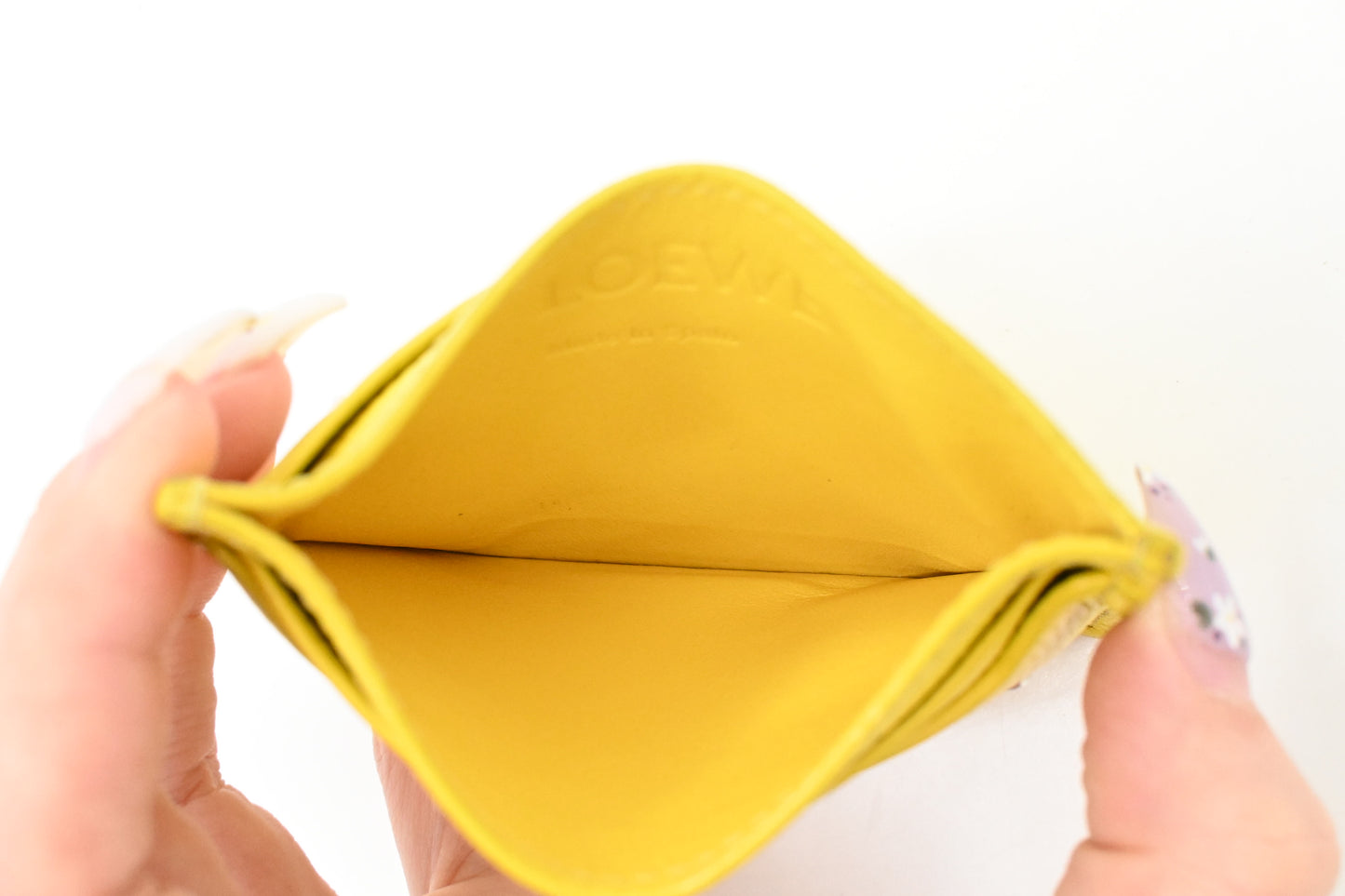Loewe Card Holder in Yellow Leather