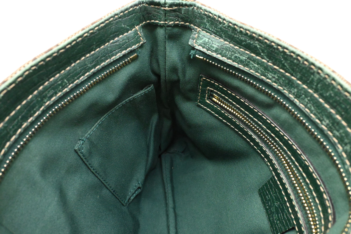 Gucci Horsebit Crossbody in GG Canvas and Green Leather