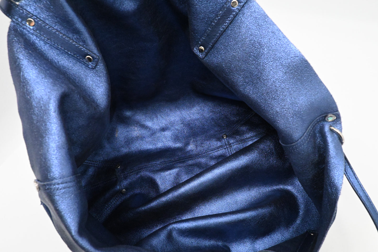 Tiffany & Co. Large Reversible Tote in Navy Blue Leather