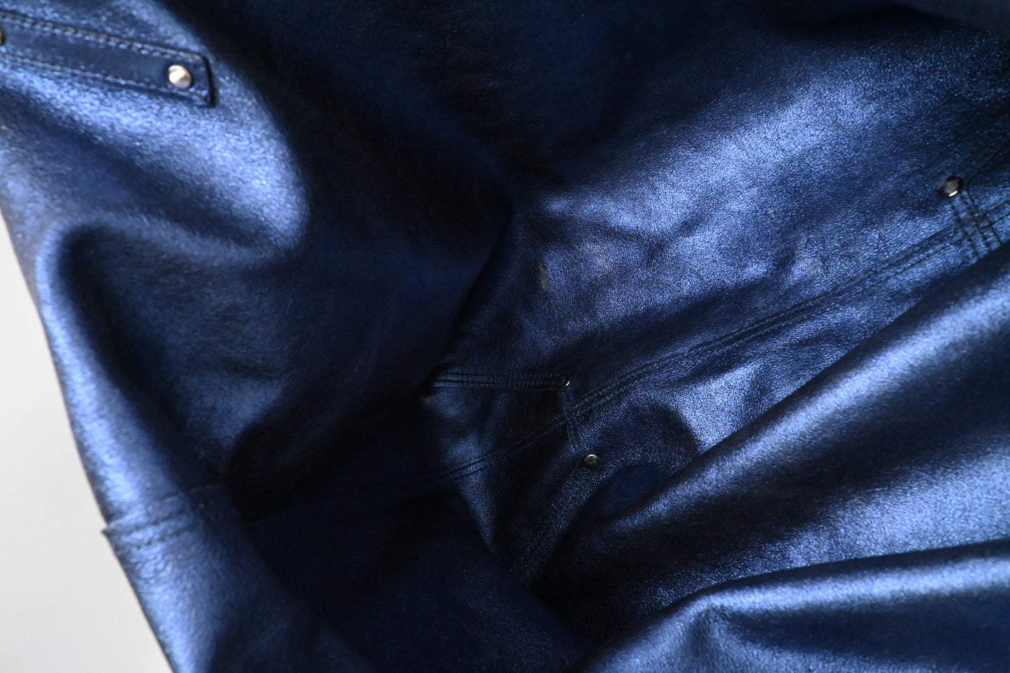 Tiffany & Co. Large Reversible Tote in Navy Blue Leather