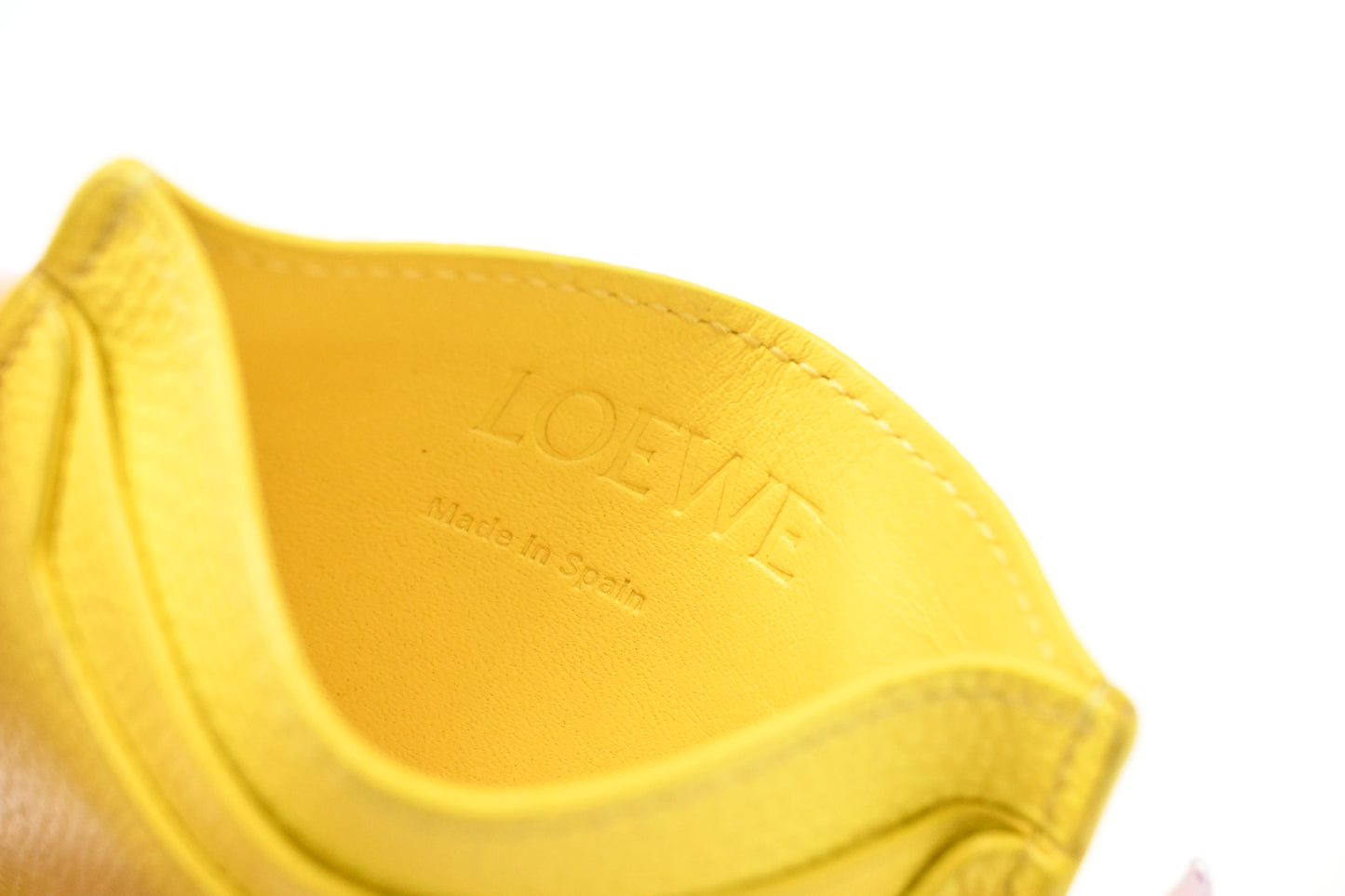 Loewe Card Holder in Yellow Leather