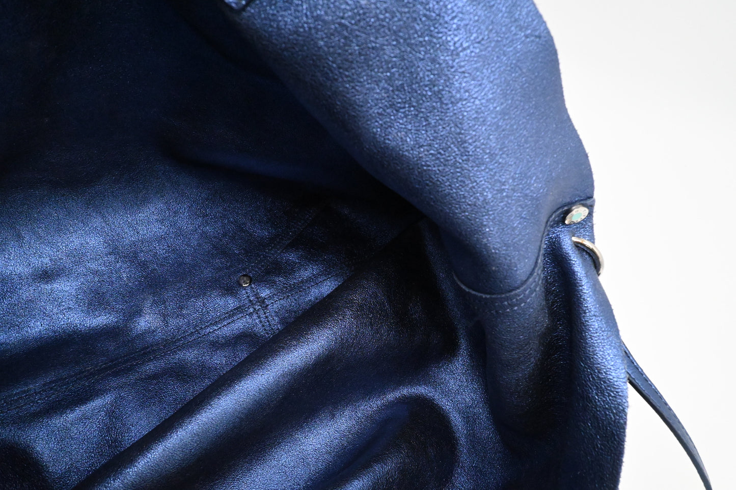 Tiffany & Co. Large Reversible Tote in Navy Blue Leather