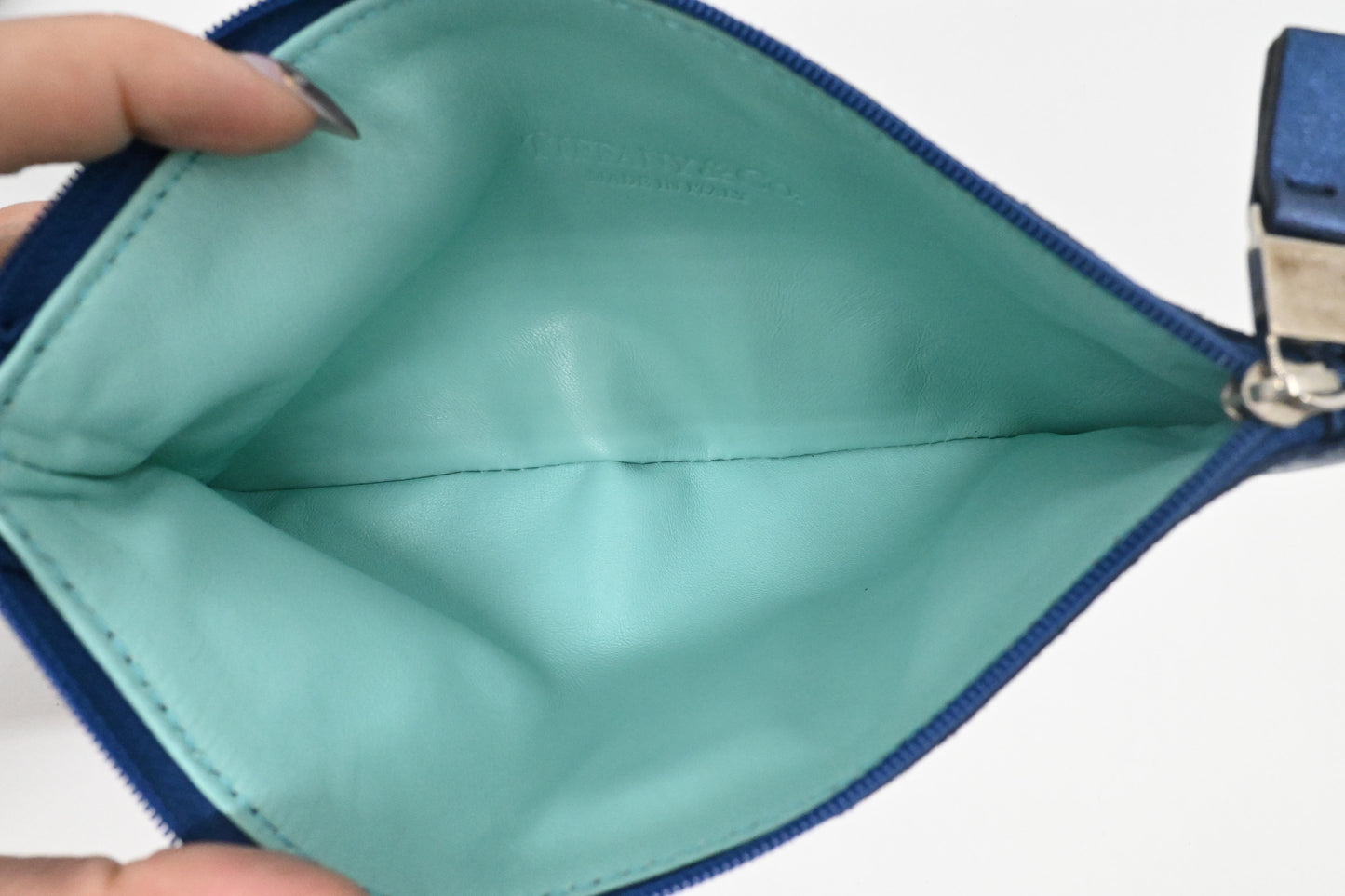 Tiffany & Co. Large Reversible Tote in Navy Blue Leather