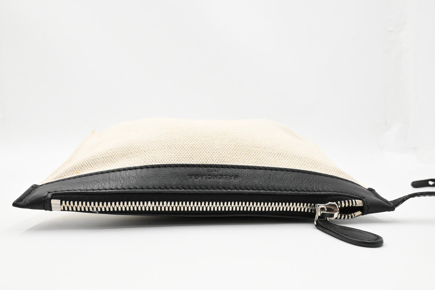 Balenciaga Medium Navy Cabas Tote in Ecru and Black Canvas