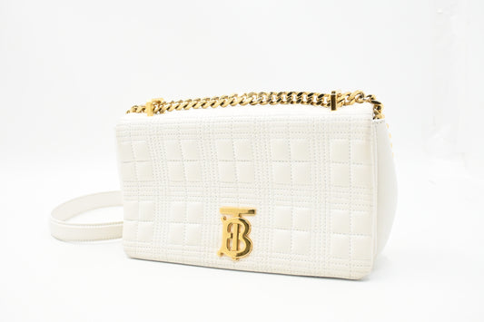 Burberry Lola Crossbody in White Leather