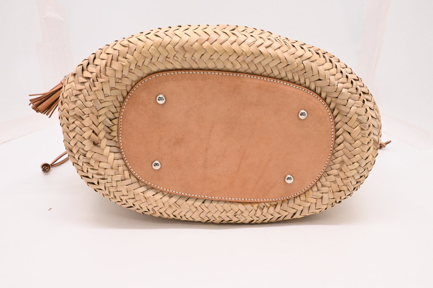 Bally Tote Bag in Multicolor Canvas and Beige Wicker