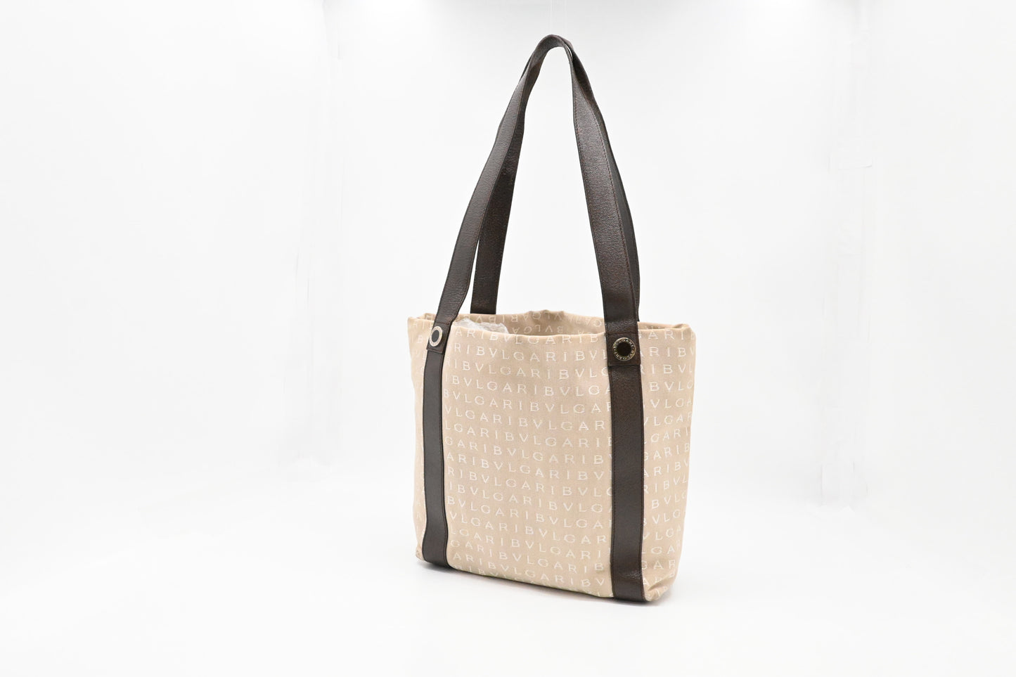 Bvlgari Tote Bag in Beige Canvas