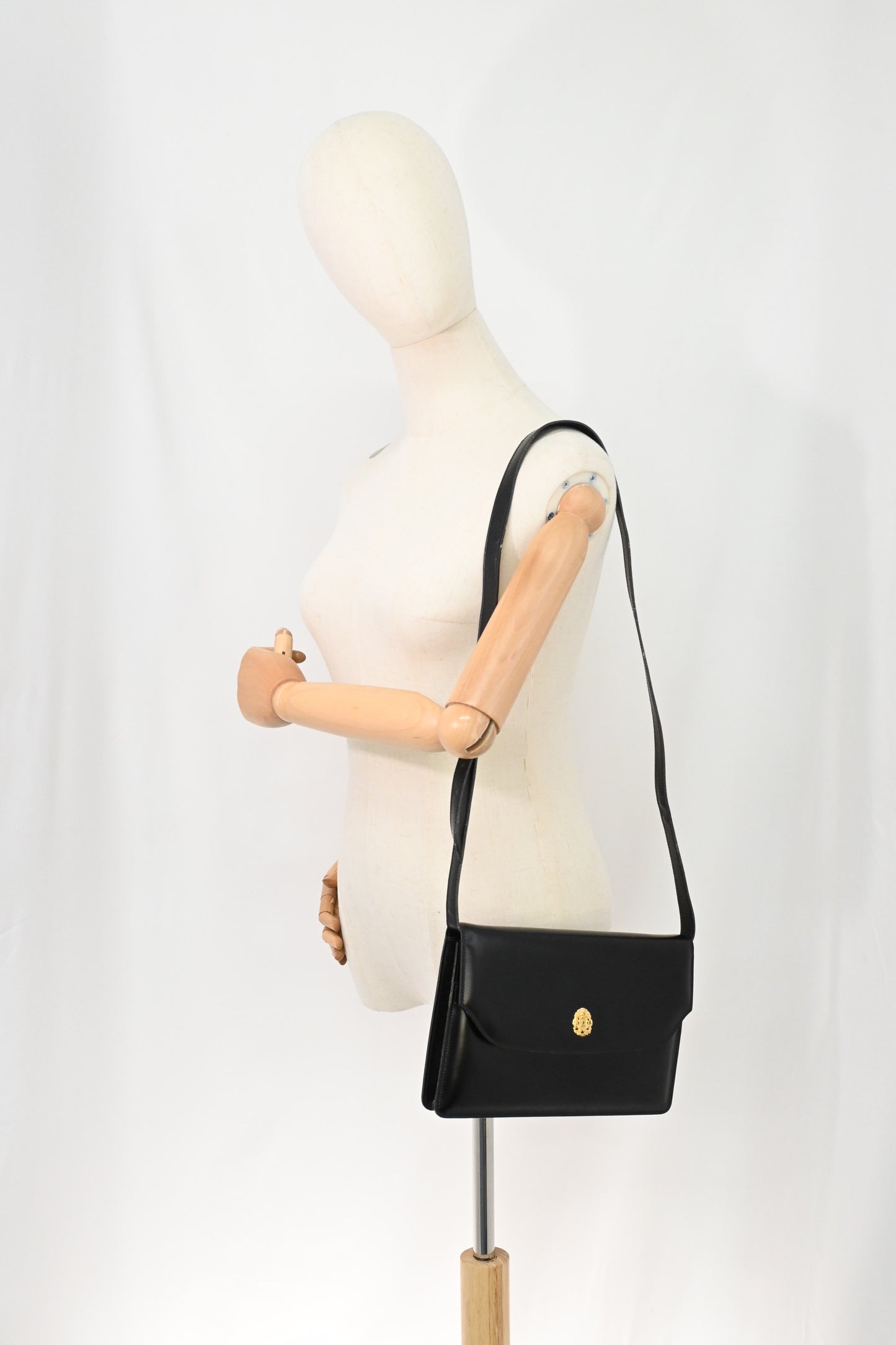 Celine Shoulder Bag in Black Leather
