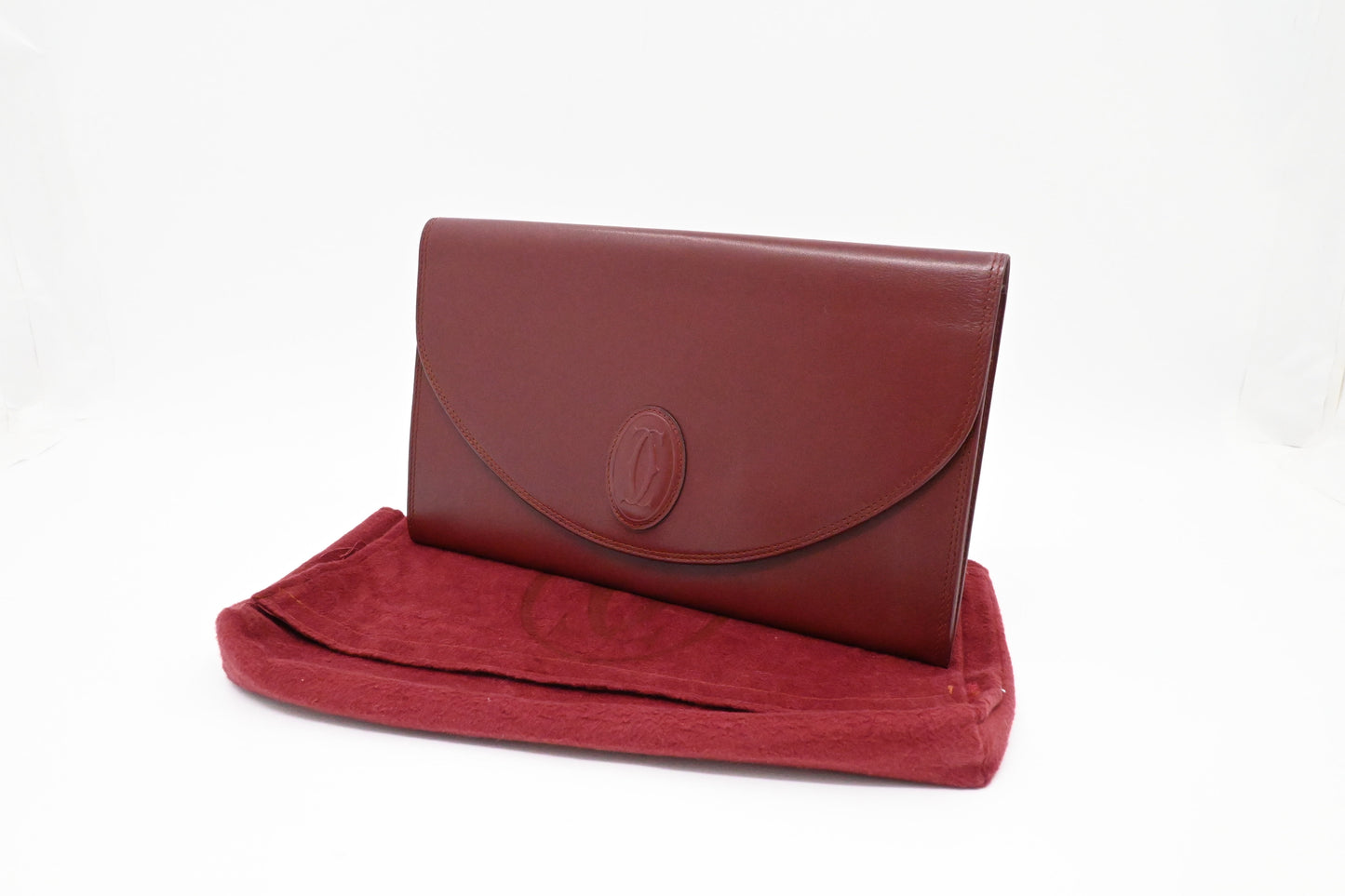 Cartier Clutch in Burgundy Leather