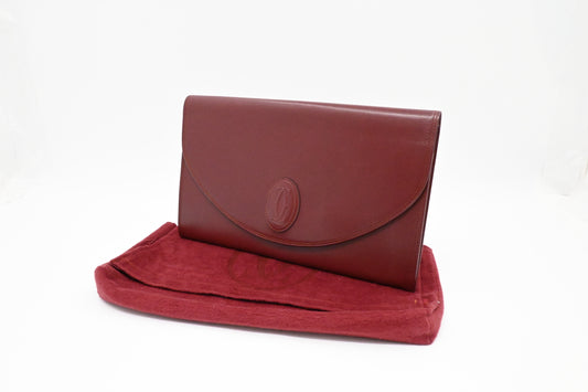 Cartier Clutch in Burgundy Leather