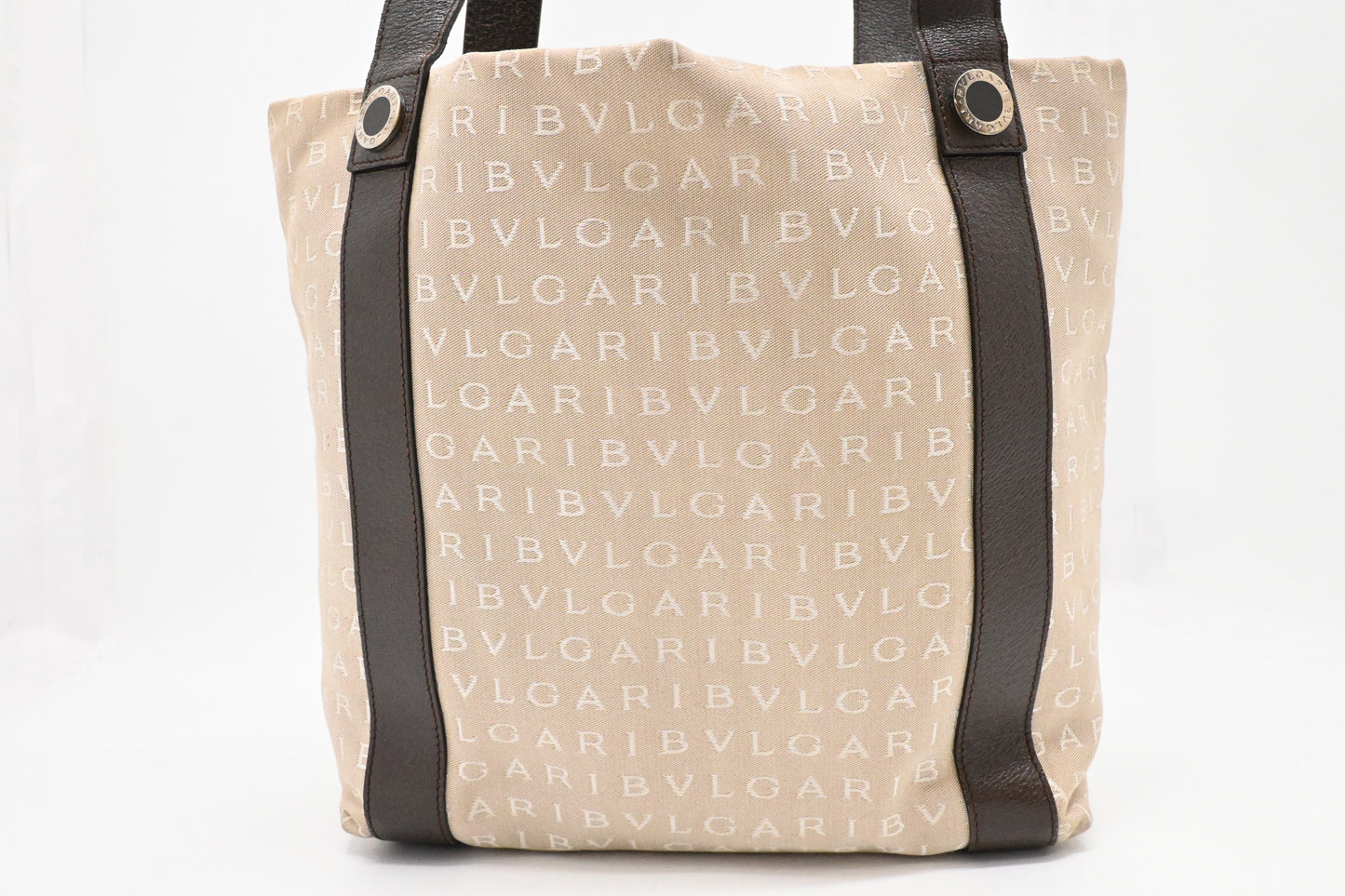 Bvlgari Tote Bag in Beige Canvas