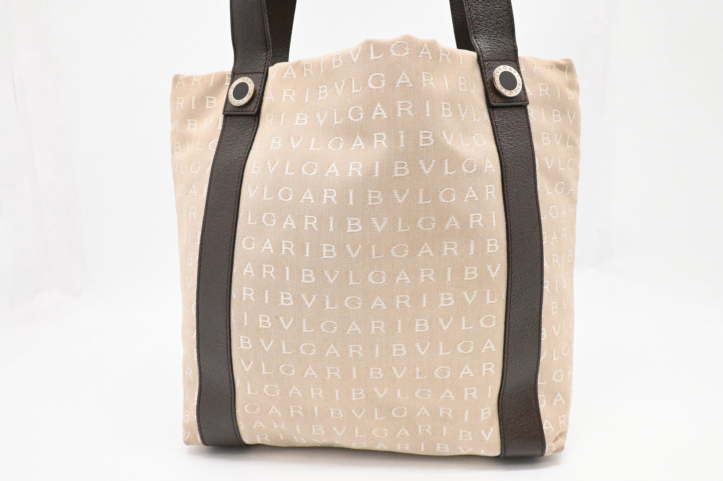 Bvlgari Tote Bag in Beige Canvas