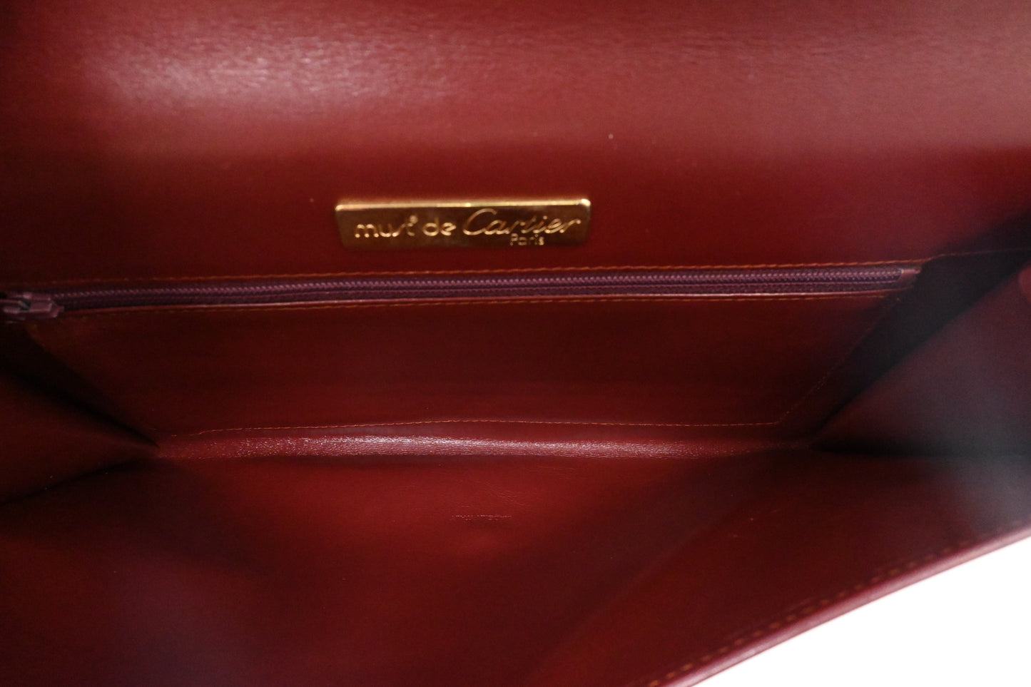 Cartier Clutch in Burgundy Leather