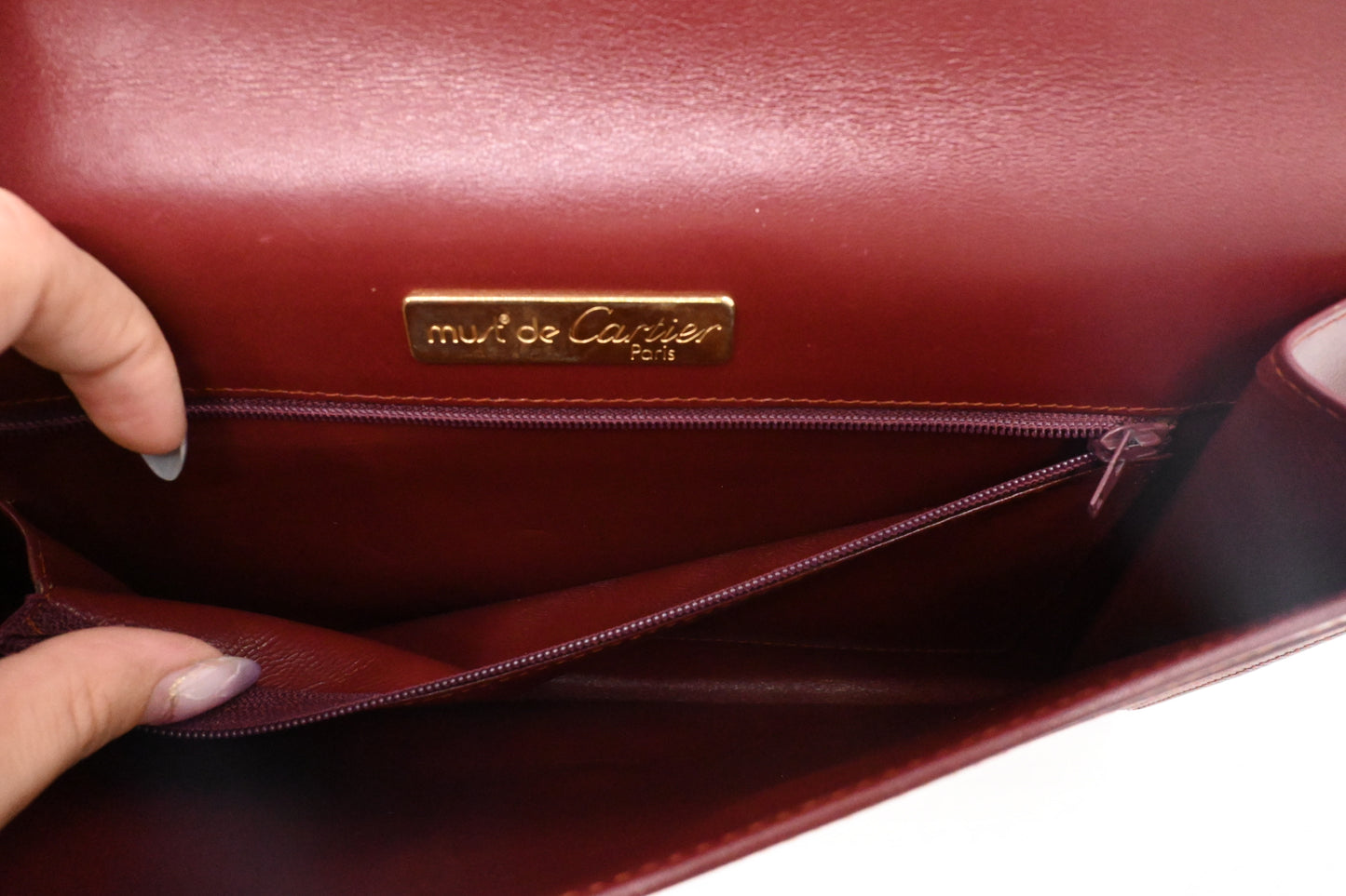 Cartier Clutch in Burgundy Leather