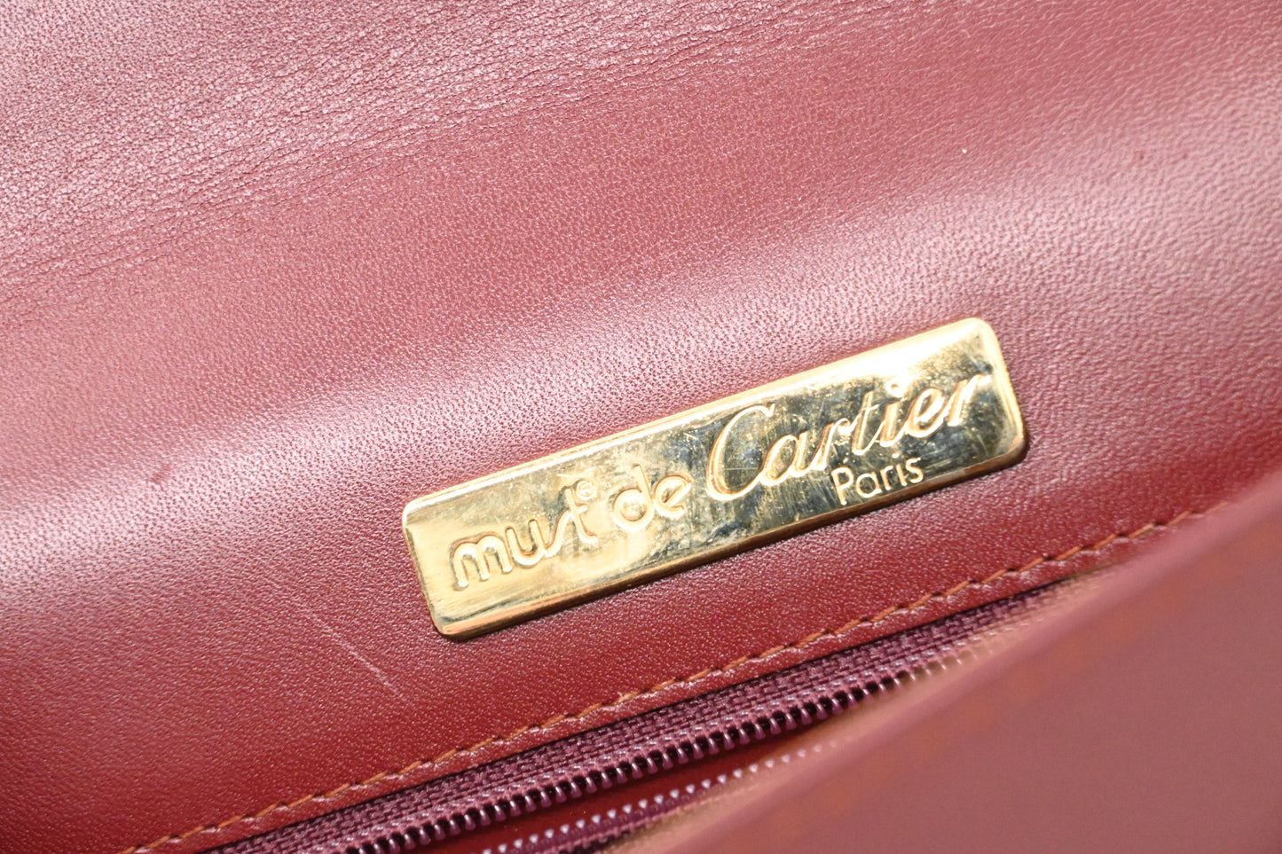 Cartier Clutch in Burgundy Leather
