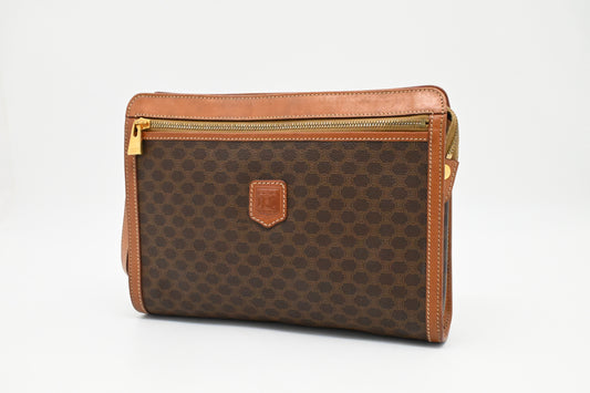 Celine Wristlet in Brown Macadam Canvas