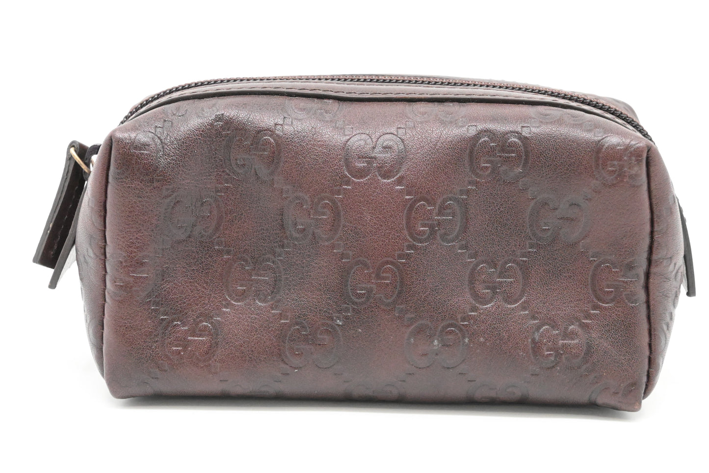 Gucci Cosmetics Pouch in Dark Brown Guccissima Leather