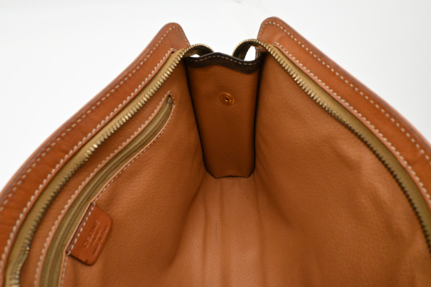 Celine Wristlet in Brown Macadam Canvas