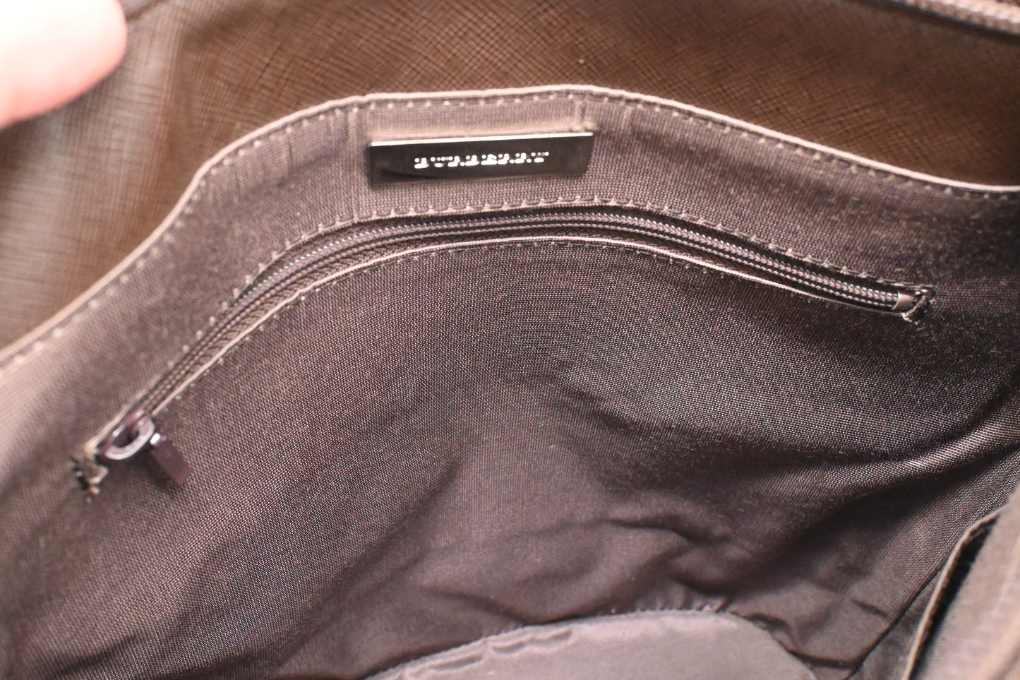 Burberry Bucket Shoulder Bag in Beige Checked Canvas