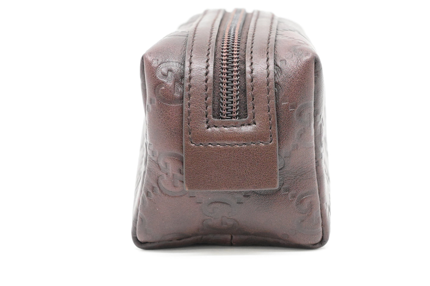 Gucci Cosmetics Pouch in Dark Brown Guccissima Leather