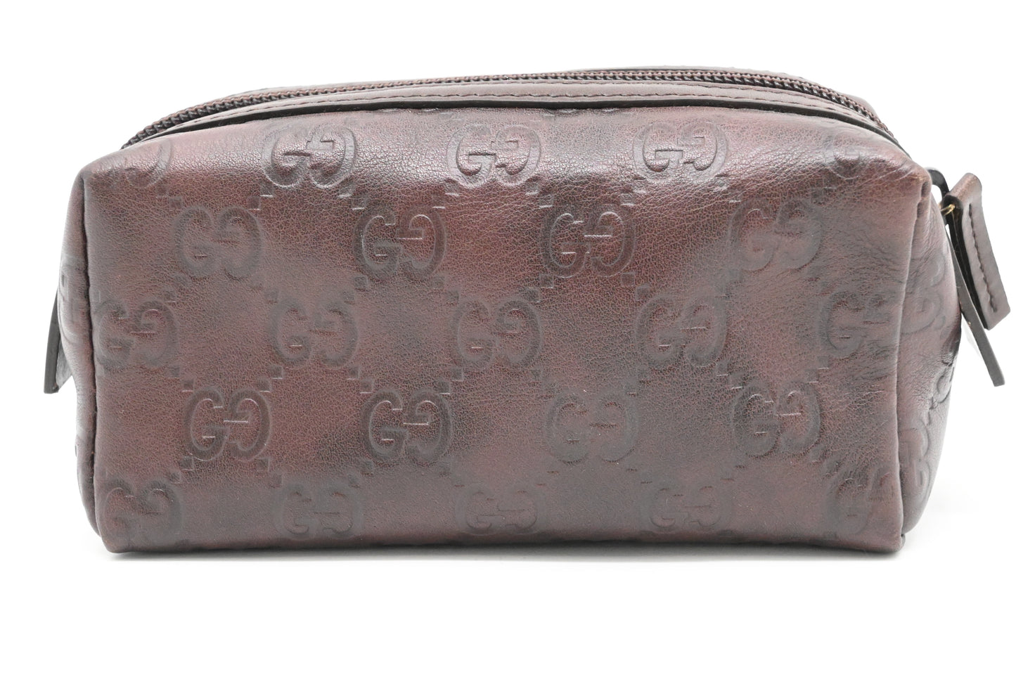 Gucci Cosmetics Pouch in Dark Brown Guccissima Leather