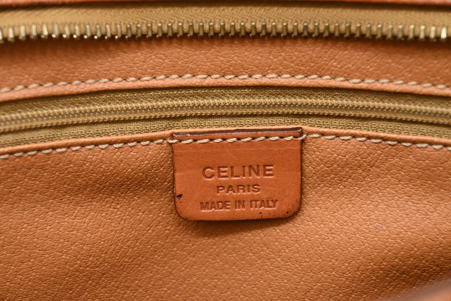 Celine Wristlet in Brown Macadam Canvas
