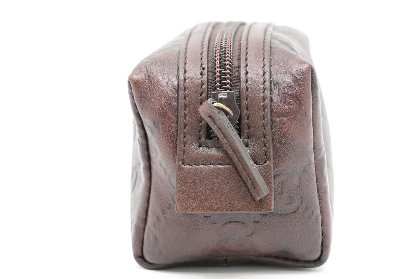 Gucci Cosmetics Pouch in Dark Brown Guccissima Leather