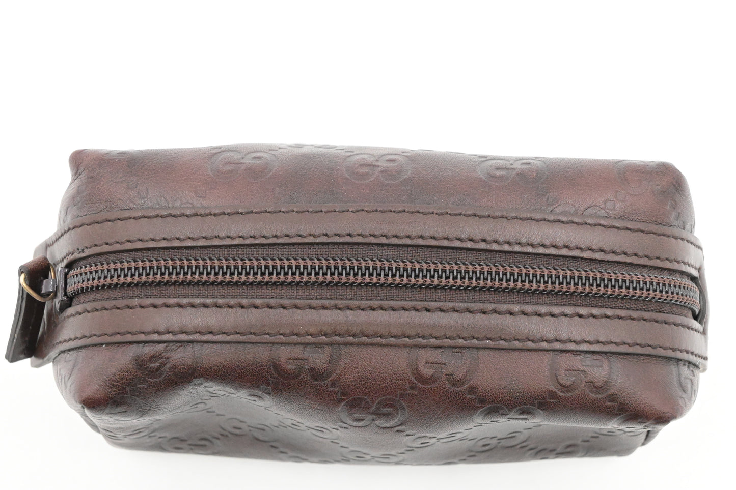 Gucci Cosmetics Pouch in Dark Brown Guccissima Leather