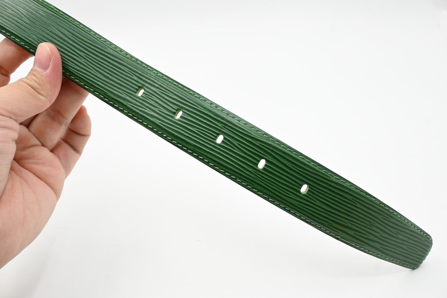 Louis Vuitton 85/34 Belt in Green Epi Leather
