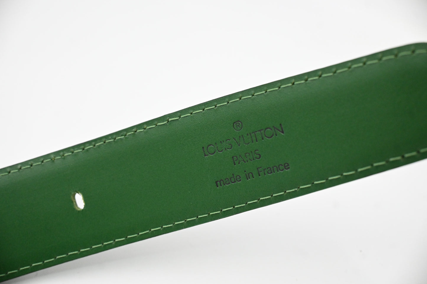Louis Vuitton 85/34 Belt in Green Epi Leather