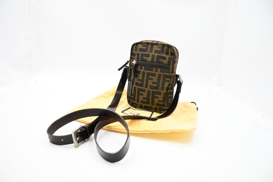 Fendi Mini Crossbody in Zucca Canvas