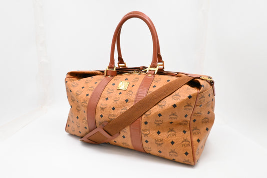 MCM Travel Bag in Cognac Visetos Canvas