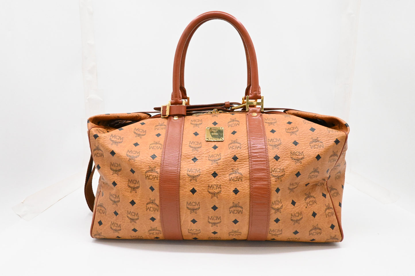 MCM Travel Bag in Cognac Visetos Canvas