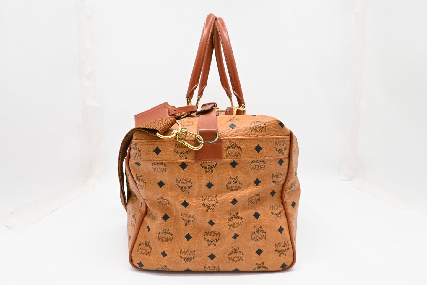 MCM Travel Bag in Cognac Visetos Canvas