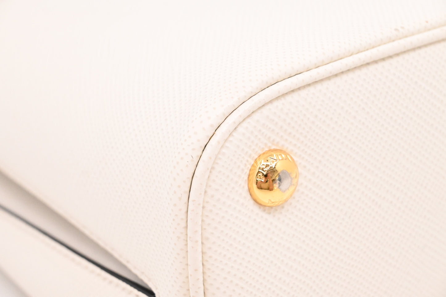 Prada Panier Bucket Bag in White Leather