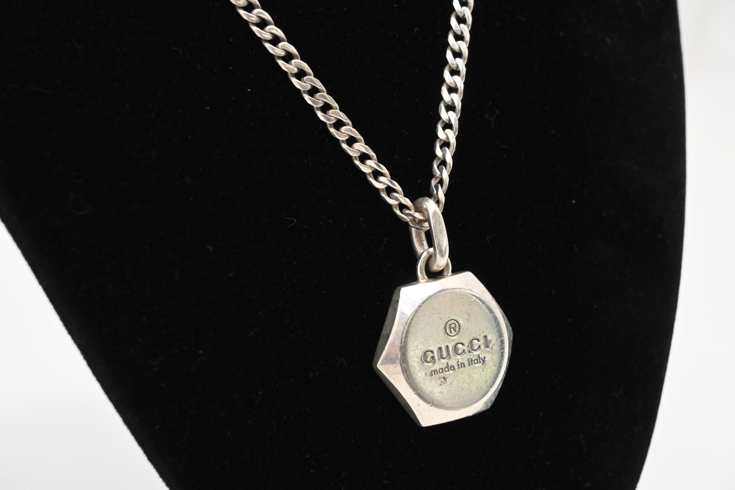 Gucci Hexagon Necklace in Sterling Silver