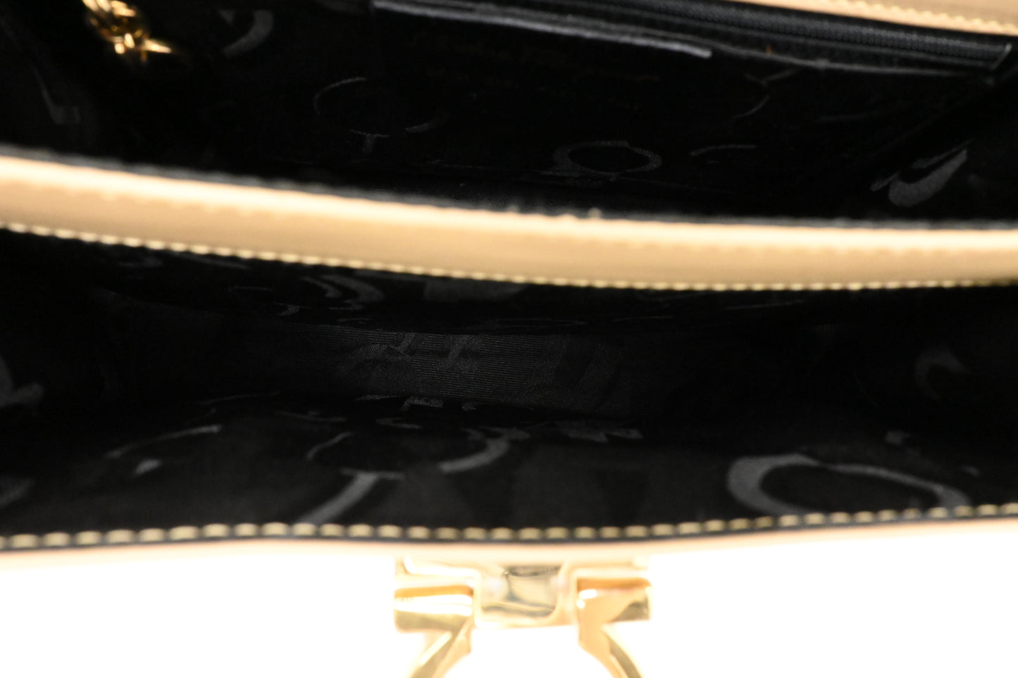 Ferragamo Gancini Handbag in Beige Leather