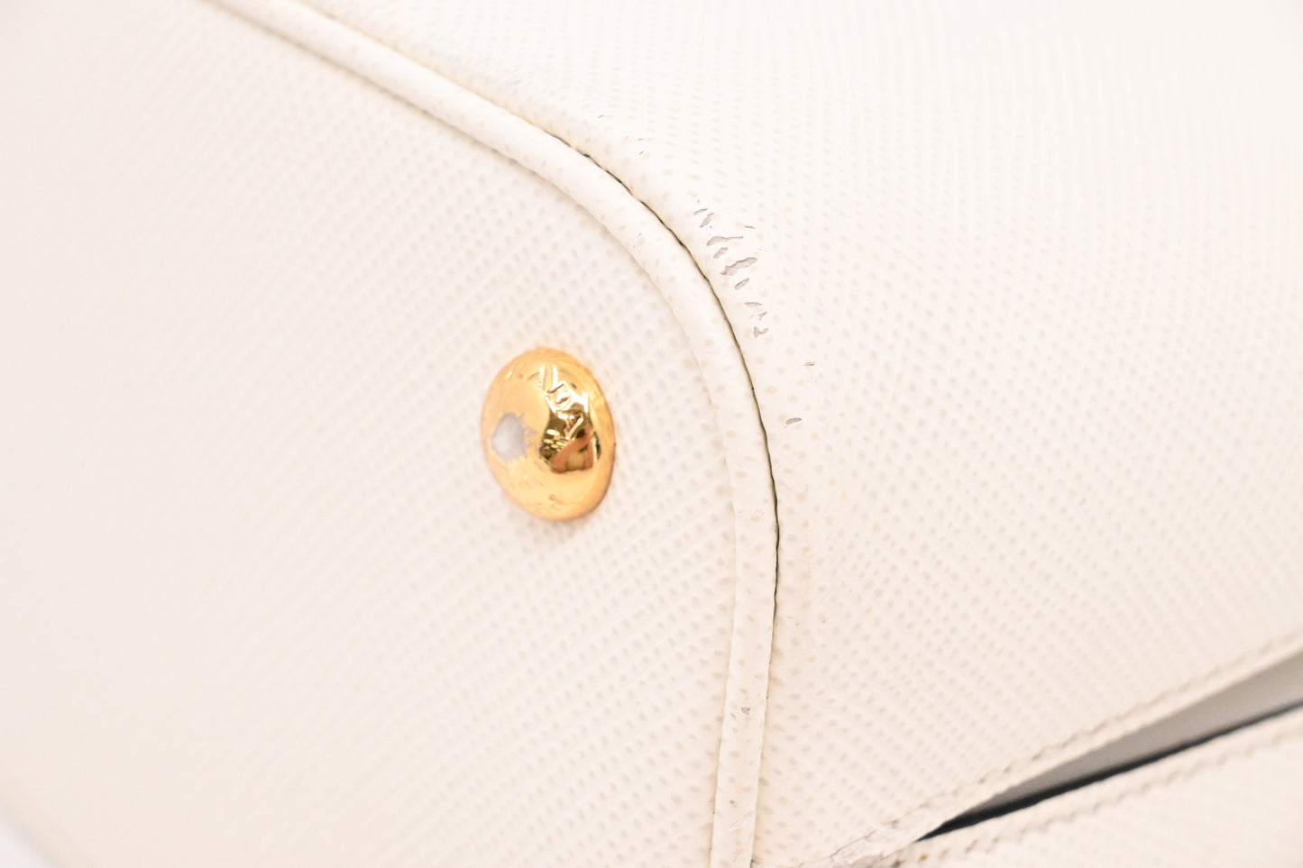 Prada Panier Bucket Bag in White Leather