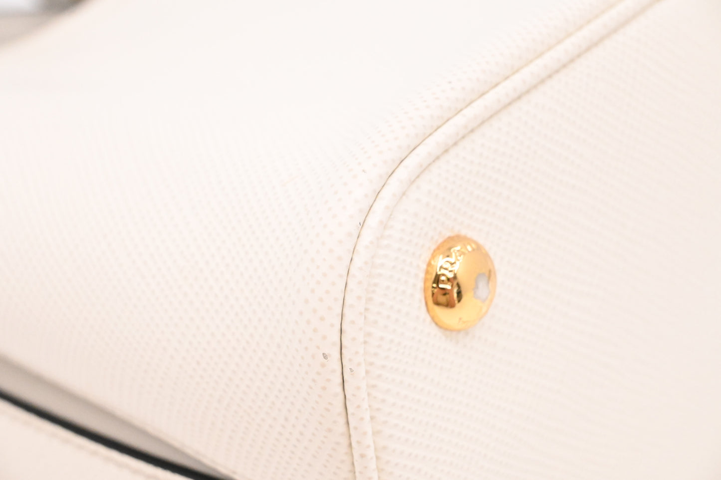 Prada Panier Bucket Bag in White Leather