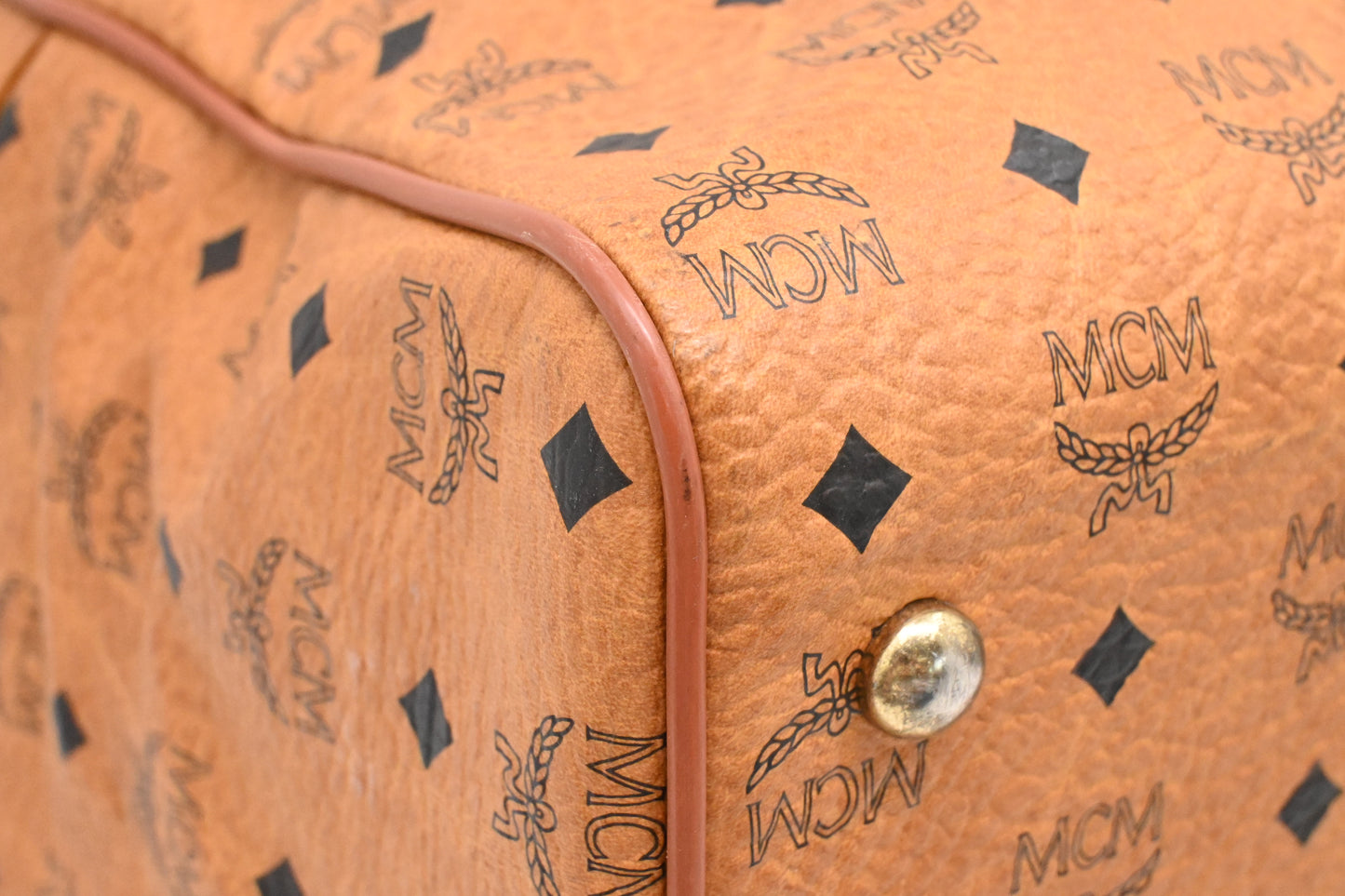 MCM Travel Bag in Cognac Visetos Canvas