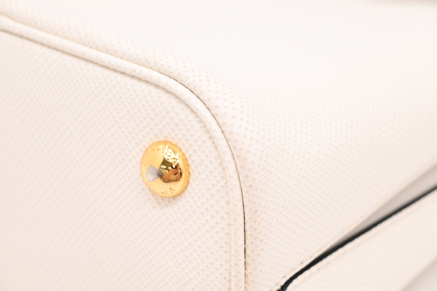 Prada Panier Bucket Bag in White Leather