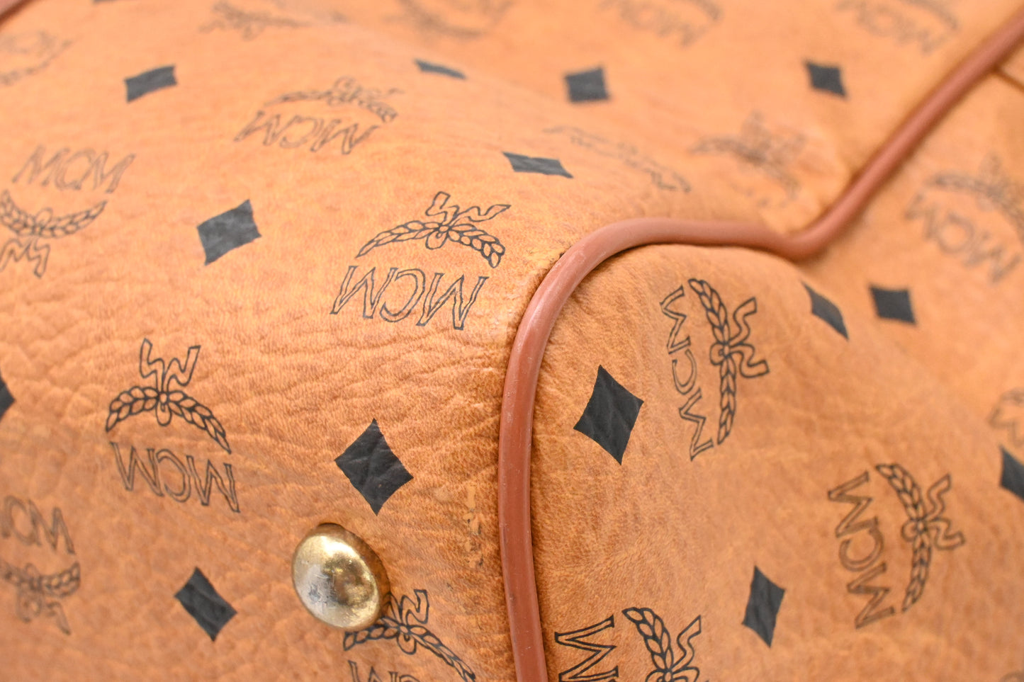 MCM Travel Bag in Cognac Visetos Canvas