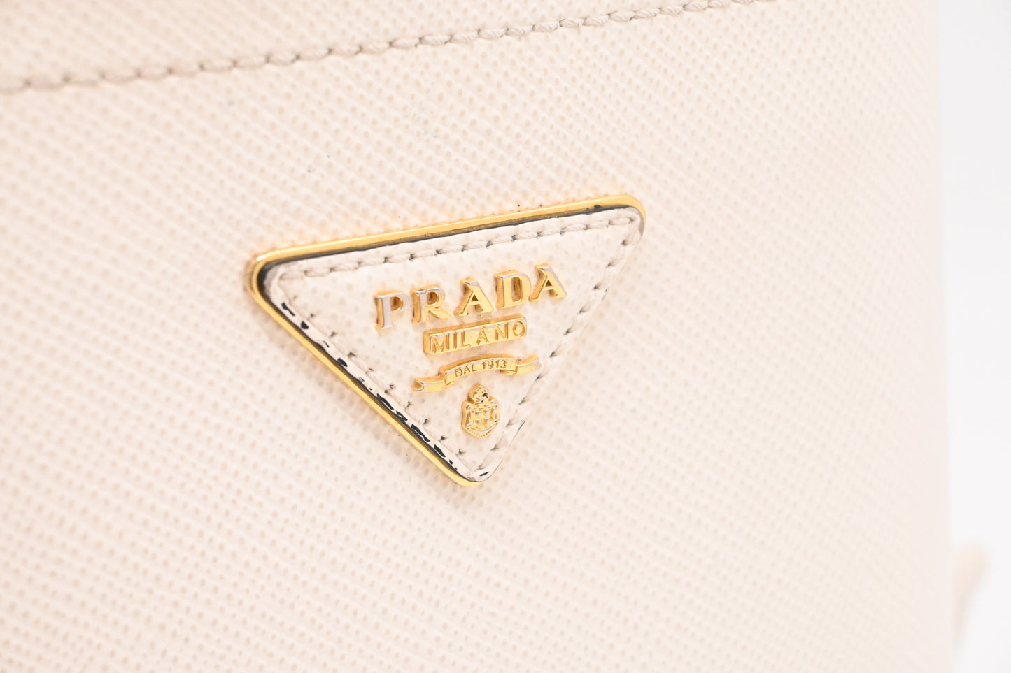 Prada Panier Bucket Bag in White Leather